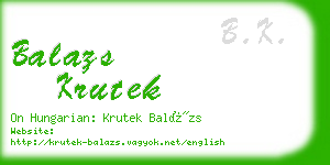 balazs krutek business card